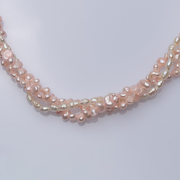 Twisted Pearl Necklace - μαργαριτάρι, γυναικεία, ασήμι 925, επάργυρα, κοντά - 2