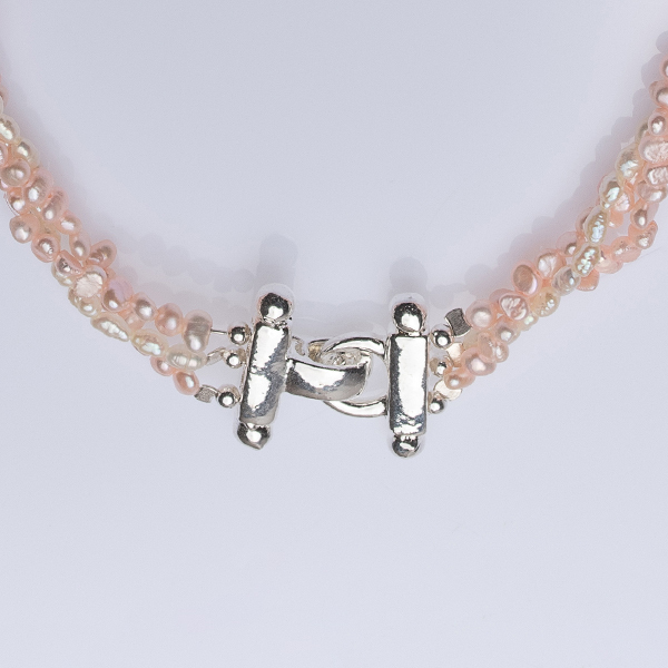 Twisted Pearl Necklace - μαργαριτάρι, γυναικεία, ασήμι 925, επάργυρα, κοντά - 3