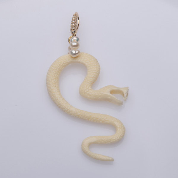 Single Snake Earring - statement, επιχρυσωμένα, ορείχαλκος, κρεμαστά