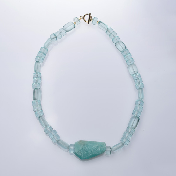Light Blue Green Crystal Necklace with Apatite Stone - ημιπολύτιμες πέτρες, γυναικεία, ασήμι 925, κρύσταλλα