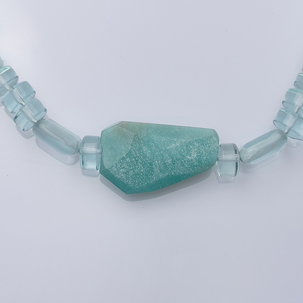 Light Blue Green Crystal Necklace with Apatite Stone - ημιπολύτιμες πέτρες, γυναικεία, ασήμι 925, κρύσταλλα - 2