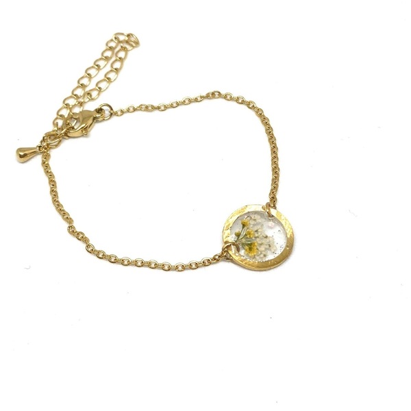 Edem Round Bracelet - Yellow - αλυσίδες, επιχρυσωμένα, λουλούδι, χεριού, αυξομειούμενα