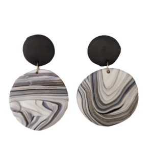 Marble-σκουλαρίκια από πολυμερικό πηλό - κρεμαστά, πηλός, boho