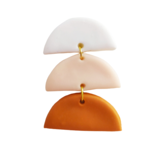Pastel Dangles-σκουλαρίκια από πολυμερικό πηλό - κρεμαστά, επιχρυσωμένα, πηλός, boho