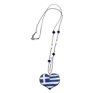 Μενταγιόν ελληνική σημαία - charms, κοντά