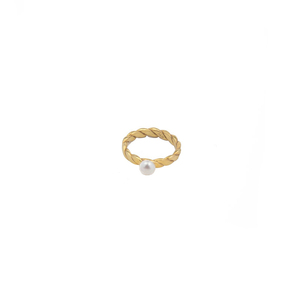 Επιχρυσωμένο δαχτυλίδι από ασήμι 925 και μαργαριτάρι - βεράκια, επιχρυσωμένα, ασήμι 925, μαργαριτάρι, για γάμο