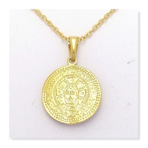 Κωνσταντινάτο ασήμι 925 επιχρυσο Κ14 διπλής όψεως - charms, επιχρυσωμένα, ασήμι 925, μακριά, κωνσταντινάτα - 2