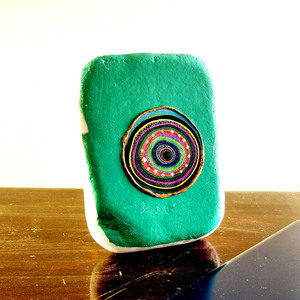 Μαρμάρινο βότσαλο με μάτι - πέτρα, χειροποίητα, evil eye, διακοσμητικές πέτρες