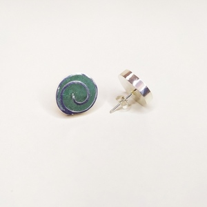 "Σπιράλ" σκουλαρίκια καρφωτά από ασήμι 925 - ασήμι, τσιμέντο, καρφωτά, μικρά, υποαλλεργικό - 2