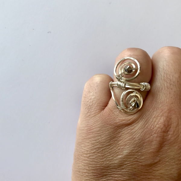 Δαχτυλίδι ασημένιο - ασήμι, swarovski - 3
