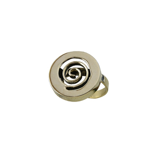 Χειροποίητο κυκλικό ρυθμιζόμενο δαχτυλίδι σεβαλιέ - chevalier, αλπακάς, γεωμετρικά σχέδια, αυξομειούμενα