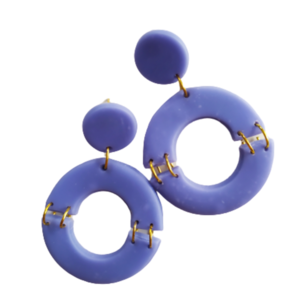 Baby blue dangles-σκουλαρίκια από πολυμερικό πηλό - πηλός, boho, κρεμαστά