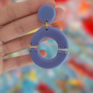 Baby blue dangles-σκουλαρίκια από πολυμερικό πηλό - πηλός, boho, κρεμαστά - 3