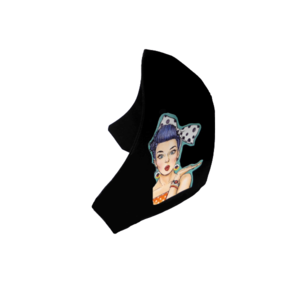 27.Μάσκα βαμβακερή-πολλαπλών χρήσεων-Σχέδιο "Pop Art Lady with Bow" . - βαμβάκι, γυναικεία, unisex, πλενόμενο, δερματολογικά ελεγμένη, μάσκες προσώπου - 3