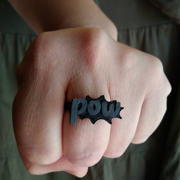 Δαχτυλίδι pow ( comics ) - boho, μεγάλα, φθηνά - 2
