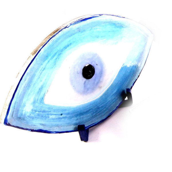 Ξύλινο μάτι χειροποίητο επιτραπέζιο διακοσμητικό γούρι - ξύλο, χειροποίητα, μάτι, διακοσμητικά - 2