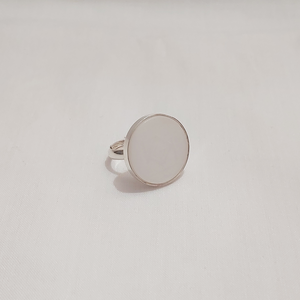 WhiteP1Mat - Χειροποίητο δαχτυλίδι φτιαγμένο με λευκό πλέξιγκλας - ασήμι 925, plexi glass, μεγάλα, αυξομειούμενα