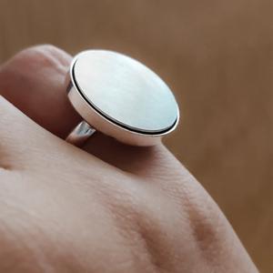 M1Mat - Χειροποίητο δαχτυλίδι φτιαγμένο με ανοξείδωτο μέταλλο - ασήμι, ασήμι 925, μέταλλο, αυξομειούμενα - 2