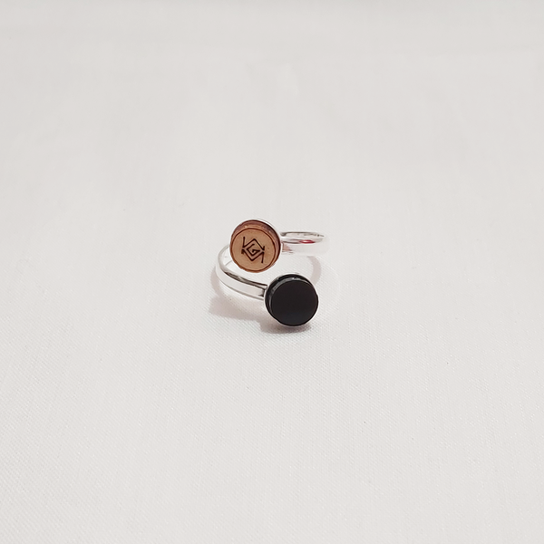 Black2Mat - Χειροποίητο δαχτυλίδι φτιαγμένο απο ξύλο και μαύρο πλέξιγκλας - ξύλο, ασήμι 925, μικρά, plexi glass, αυξομειούμενα