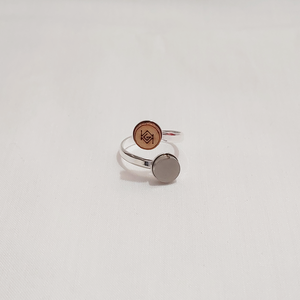 M2Mat - Χειροποίητο δαχτυλίδι φτιαγμένο απο ξύλο και ανοξείδωτο μέταλλο - ξύλο, ασήμι 925, μικρά, αυξομειούμενα