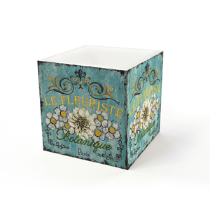Fleuriste Κουφωτό κερί τετράγωνο - vintage, διακοσμητικά, λουλουδάτο