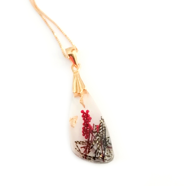 Κολιέ από υγρό γυαλί και ασήμι 925 | Magic Drop necklace - γυαλί, επιχρυσωμένα, ασήμι 925, κοντά