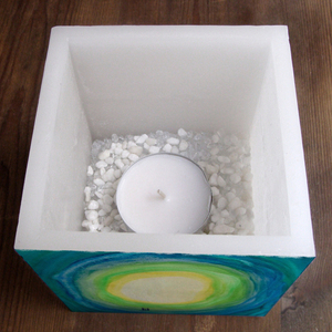 Cosmic Light Κερί κουφωτό τετράγωνο - δώρο, ρεσώ & κηροπήγια, βάσεις για ρεσώ, διακοσμητικά - 4