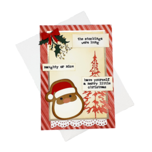 Κάρτα Χριστουγέννων - "Gingerbread Santa" - κάρτα ευχών, άγιος βασίλης, ευχετήριες κάρτες