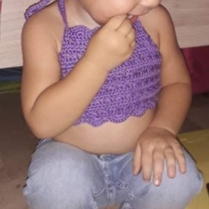 Crocheted Crop Top - βαμβάκι, κορίτσι, 1-2 ετών - 3