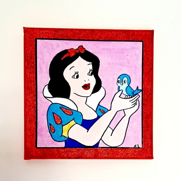 Τετράπτυχο παιδικος χειροποιητος πινακας σε καμβα πριγκιπισσες - κορίτσι, παιδικοί πίνακες - 2