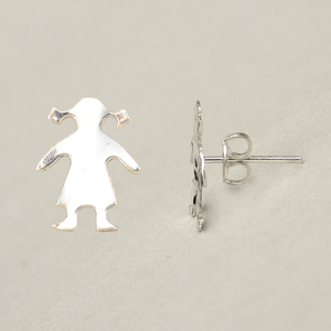 Χειροποίητα σκουλαρίκια σετ αγοράκι - κοριτσάκι από ασήμι 925 - ασήμι, καρφωτά, μικρά, δώρα για γυναίκες - 3