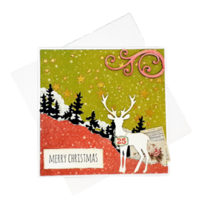 Ευχετήρια Κάρτα Χριστουγέννων - Χριστουγεννιάτικο τοπίο - κάρτα ευχών, χριστουγεννιάτικα δώρα, ευχετήριες κάρτες