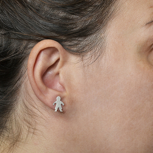Χειροποίητα σκουλαρίκια σετ αγοράκι - κοριτσάκι από ασήμι 925 - ασήμι, καρφωτά, μικρά, δώρα για γυναίκες - 4