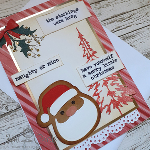 Κάρτα Χριστουγέννων - "Gingerbread Santa" - κάρτα ευχών, άγιος βασίλης, ευχετήριες κάρτες - 2