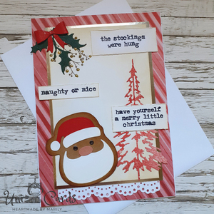 Κάρτα Χριστουγέννων - "Gingerbread Santa" - κάρτα ευχών, άγιος βασίλης, ευχετήριες κάρτες - 3