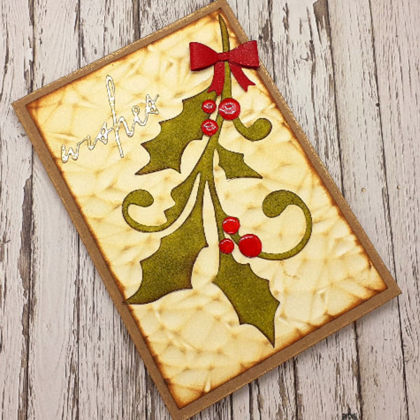 Ευχετήρια Κάρτα Χριστουγέννων - Γκι - ρετρό, κάρτα ευχών, χριστούγεννα, ευχετήριες κάρτες - 2