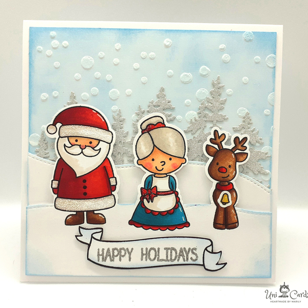 Ευχετήρια Κάρτα Χριστουγέννων - Santa's Family - κάρτα ευχών, χριστουγεννιάτικα δώρα, άγιος βασίλης, ευχετήριες κάρτες - 4