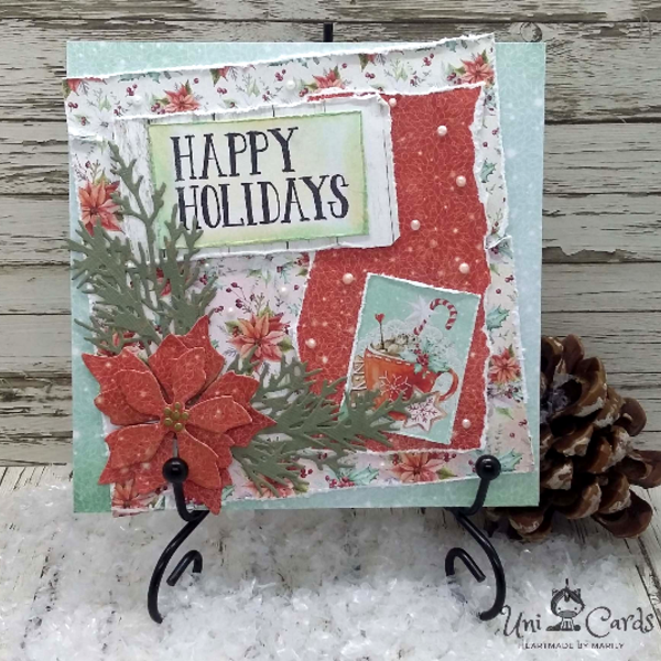 Ευχετήρια Κάρτα Χριστουγέννων - Γλυκά Χριστούγεννα - χριστουγεννιάτικο, κάρτα ευχών, χριστούγεννα, ευχετήριες κάρτες - 2