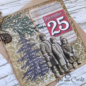 Ευχετήρια Κάρτα Χριστουγέννων - Κάλαντα - ρετρό, κάρτα ευχών, χριστούγεννα, ευχετήριες κάρτες - 3