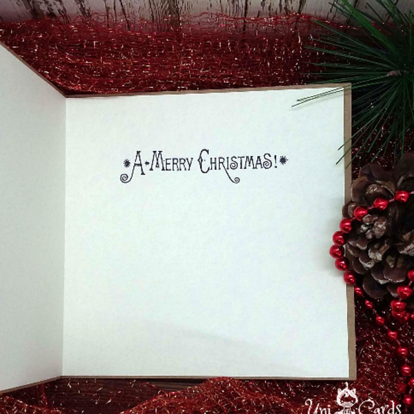Ευχετήρια Κάρτα Χριστουγέννων - Christmas surprise - ρετρό, κάρτα ευχών, χριστούγεννα, ευχετήριες κάρτες - 4