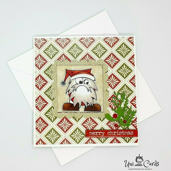 Pop-up Κάρτα Χριστουγέννων - Santa & Reindeer - κάρτα ευχών, χριστούγεννα, άγιος βασίλης - 2