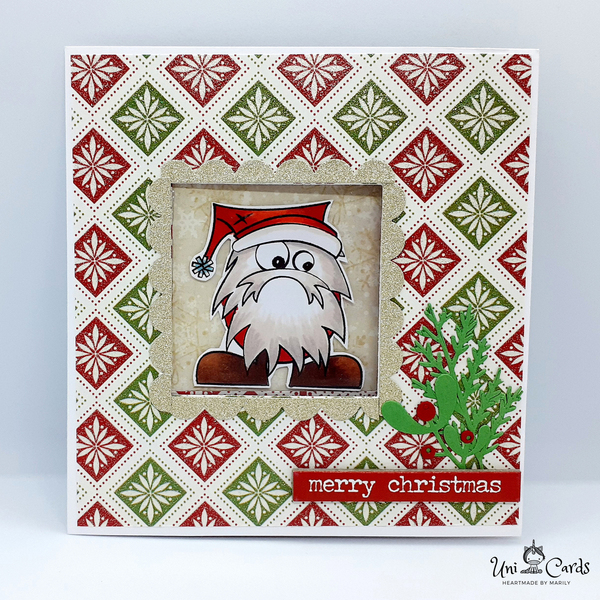 Pop-up Κάρτα Χριστουγέννων - Santa & Reindeer - κάρτα ευχών, χριστούγεννα, άγιος βασίλης - 3