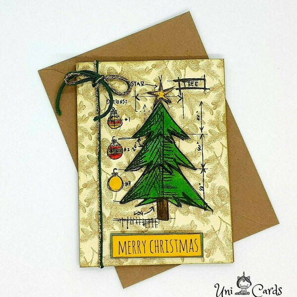 Ευχετήρια Κάρτα Χριστουγέννων - Χριστουγεννιάτικο Δέντρο - χριστουγεννιάτικο, χριστουγεννιάτικο δέντρο, κάρτα ευχών - 4