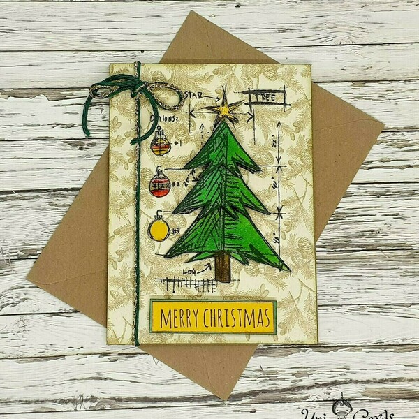 Ευχετήρια Κάρτα Χριστουγέννων - Χριστουγεννιάτικο Δέντρο - χριστουγεννιάτικο, χριστουγεννιάτικο δέντρο, κάρτα ευχών - 2