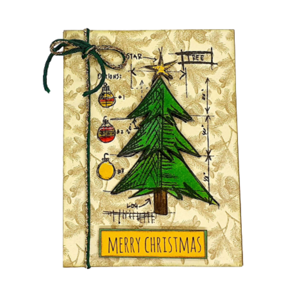 Ευχετήρια Κάρτα Χριστουγέννων - Χριστουγεννιάτικο Δέντρο - χριστουγεννιάτικο, χριστουγεννιάτικο δέντρο, κάρτα ευχών
