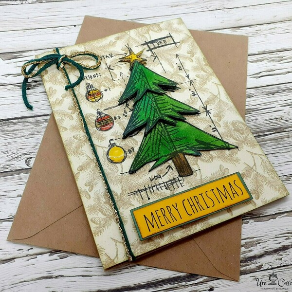 Ευχετήρια Κάρτα Χριστουγέννων - Χριστουγεννιάτικο Δέντρο - χριστουγεννιάτικο, χριστουγεννιάτικο δέντρο, κάρτα ευχών - 3