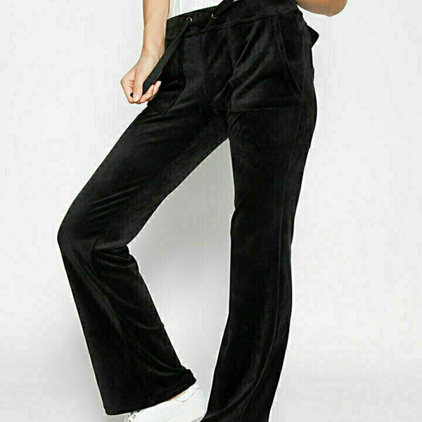 Μαύρο παντελόνι φόρμας βελουτέ - βελούδο - 5