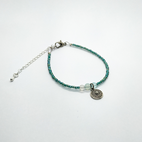 "Gentle Stone Bracelet" - Βραχιόλι με χάντρες - charms, χάντρες, χεριού, αυξομειούμενα, φθηνά - 2