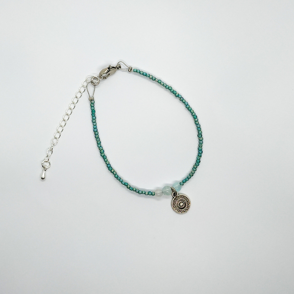 "Gentle Stone Bracelet" - Βραχιόλι με χάντρες - charms, χάντρες, χεριού, αυξομειούμενα, φθηνά - 3