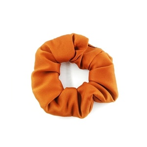 Σετ scrunchies πορτοκαλί και σκούρο μωβ - ύφασμα, λαστιχάκια μαλλιών - 4